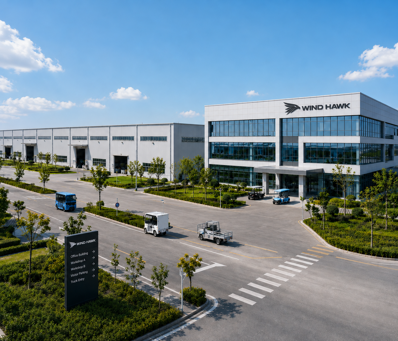 FALCON electric vehicle factory and supply network