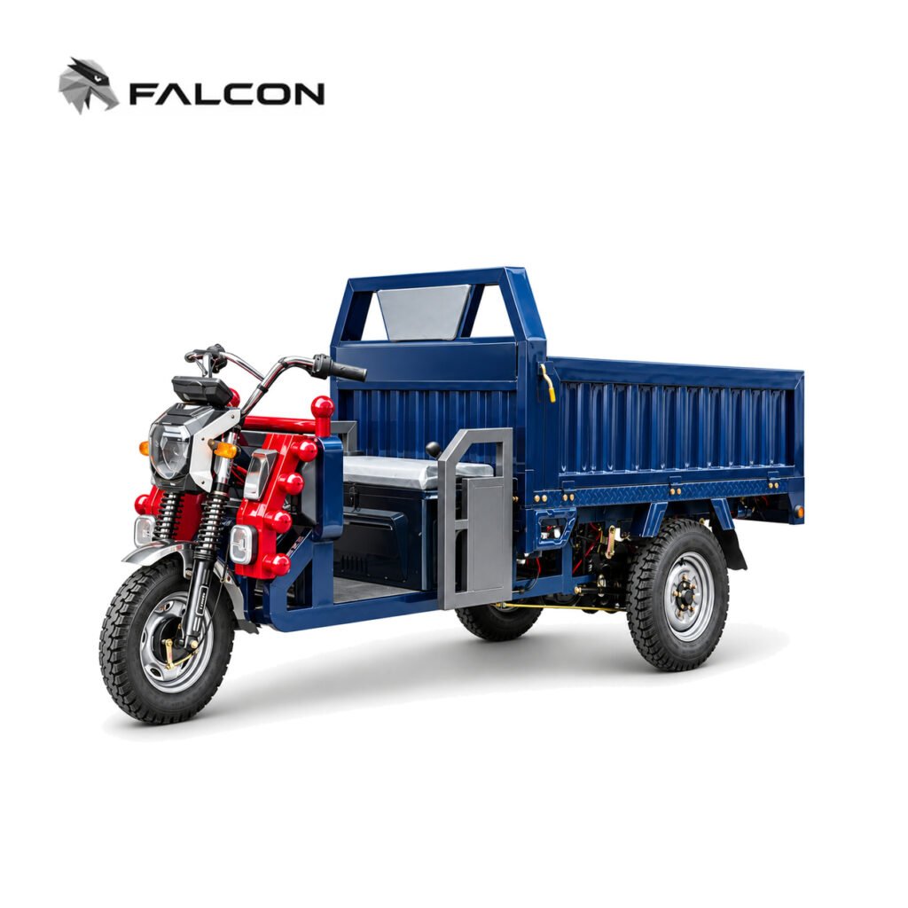 Triciclo eléctrico de carga Falcon ZH-CP011, capacidad 500-1000 kg, motor 1000-3000W, ideal para última milla en Santiago y logística urbana en Chile